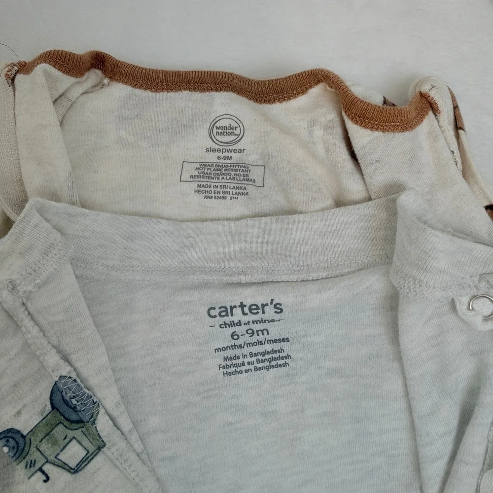 Mixed Brand Baby Boy Clothing Lot 6-9M Multicolor 13 Outfits Sleepers Set